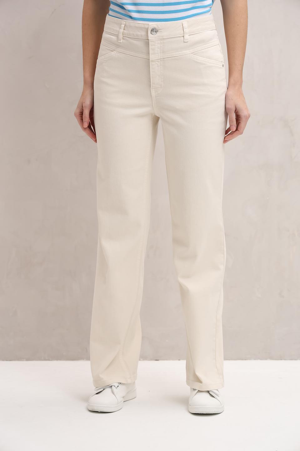 Джинсы Oui прямого кроя бежевые