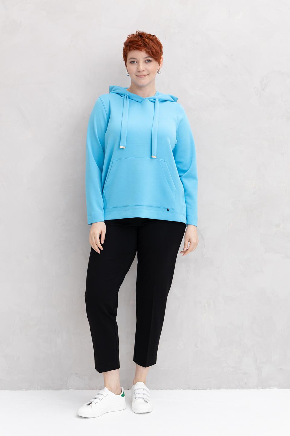 Толстовка Frapp голубая с капюшоном