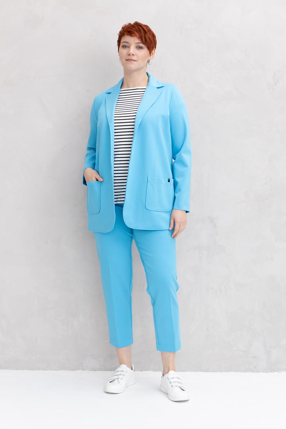 Жакет Frapp голубой приталенный