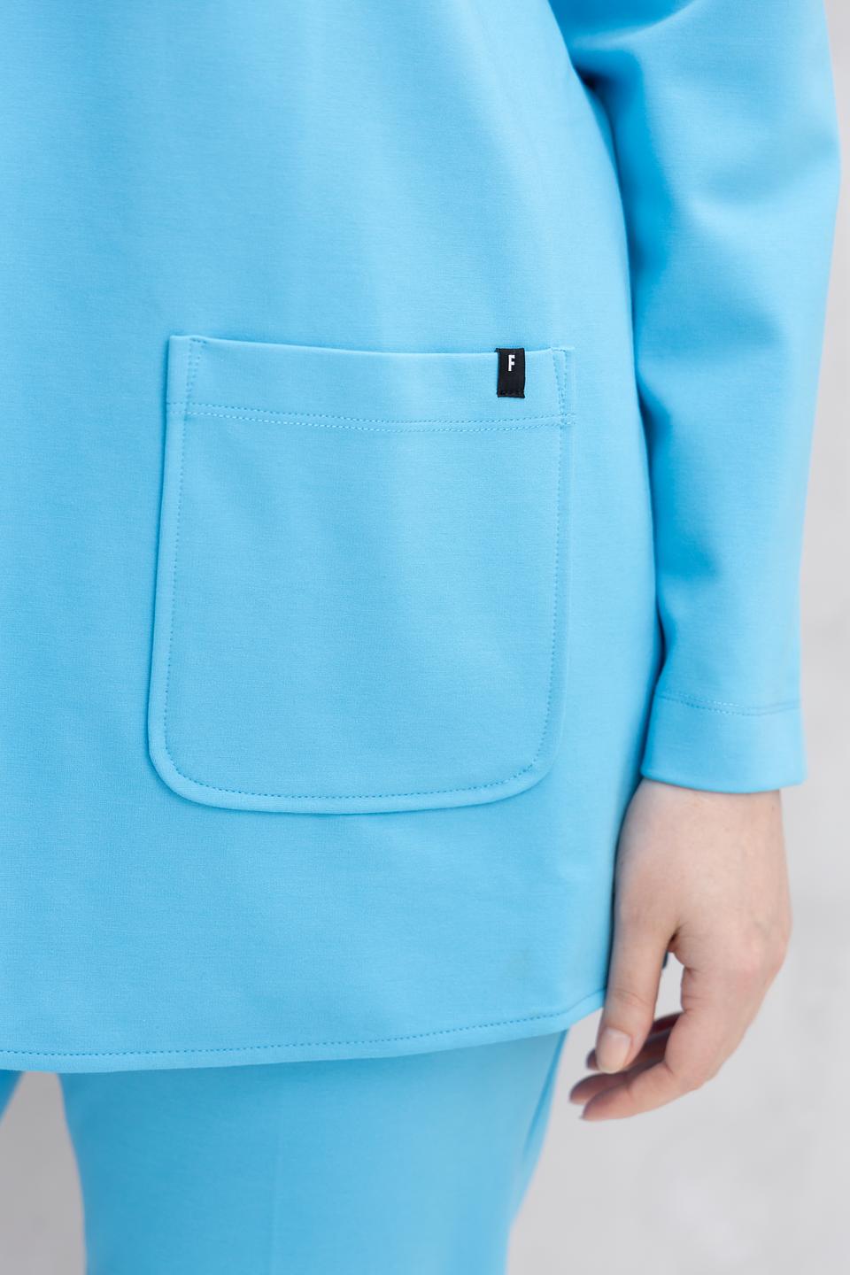 Жакет Frapp голубой приталенный