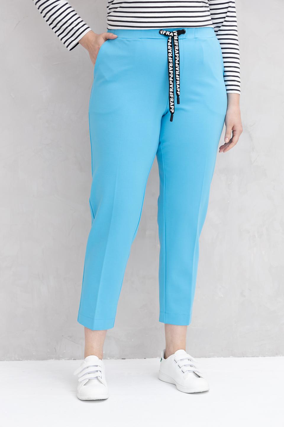 Брюки Frapp голубые с поясом