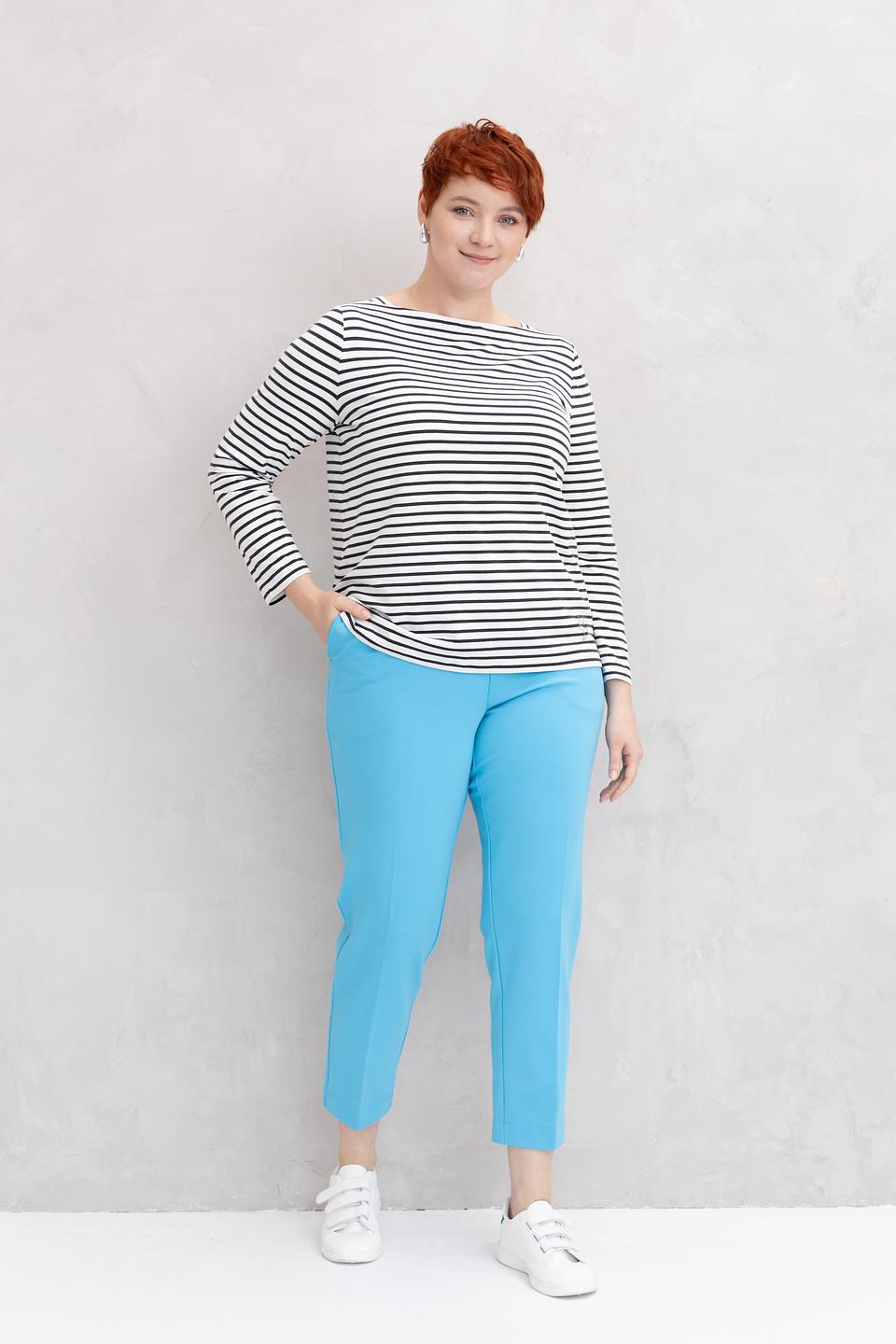 Брюки Frapp голубые с поясом