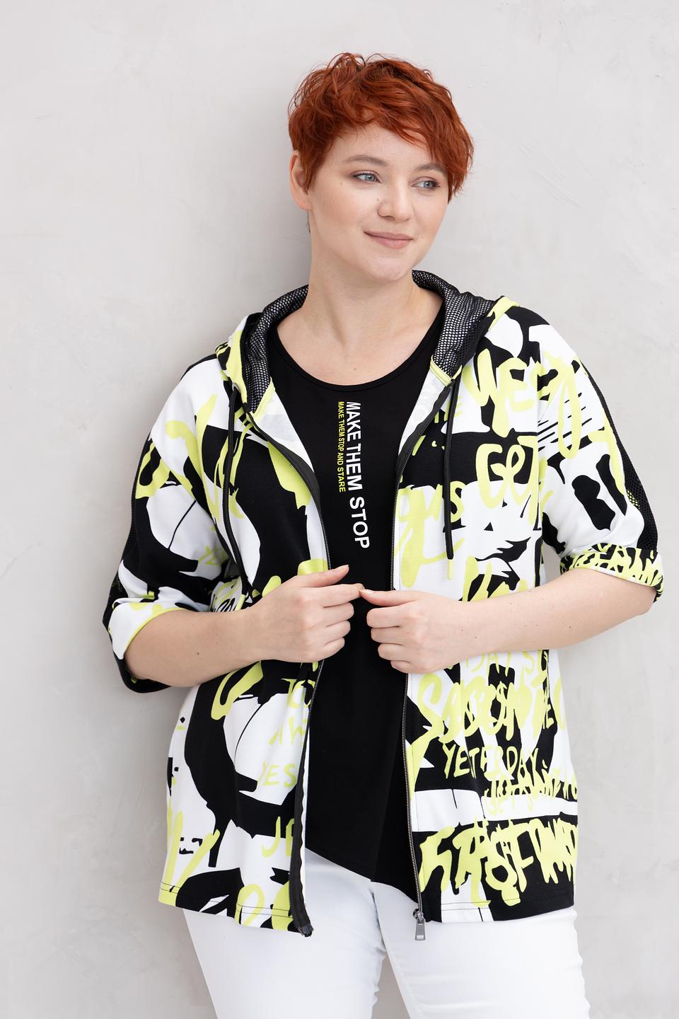 Жакет Doris Streich с принтом чёрный