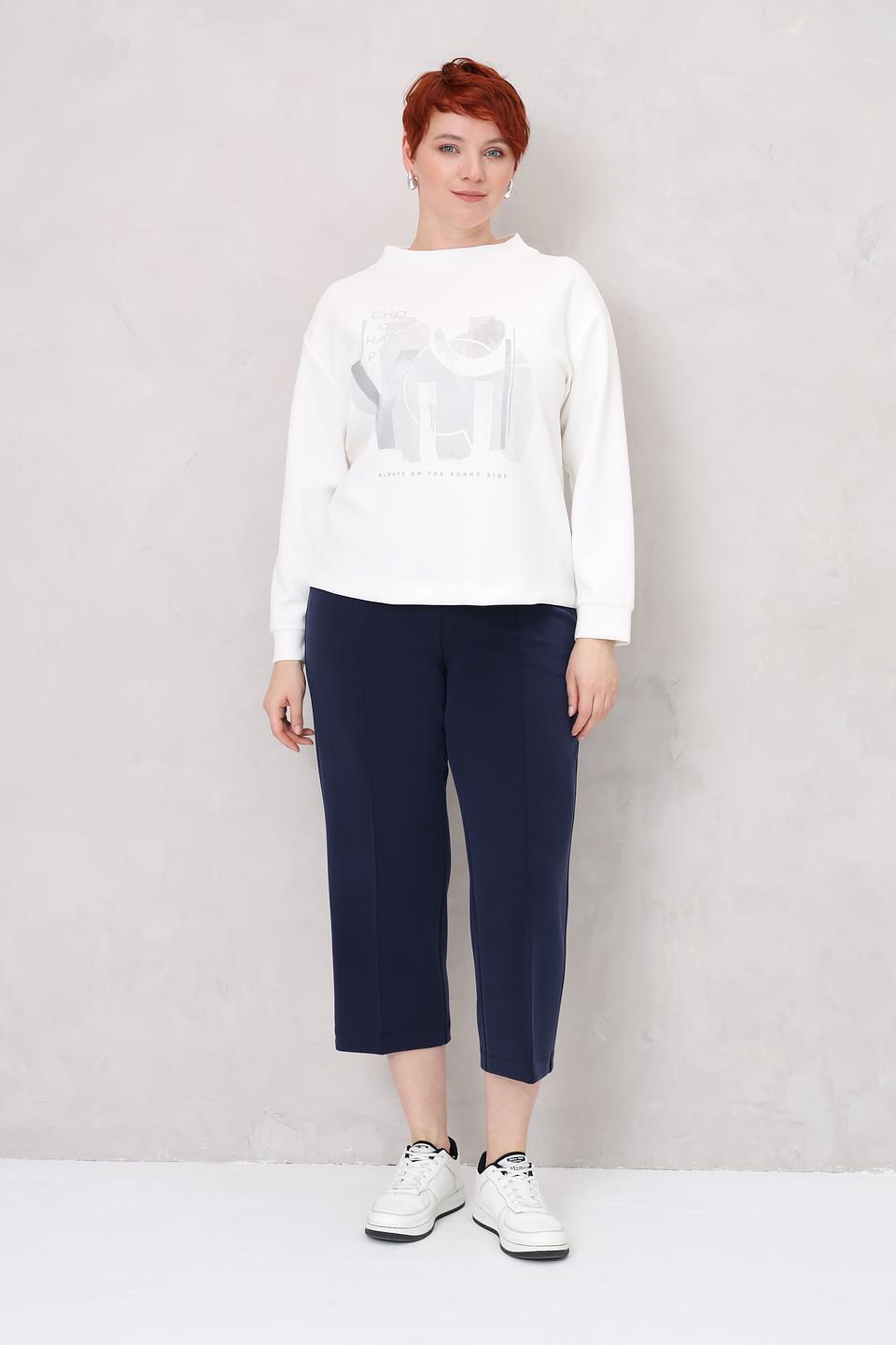 Пуловер Rabe collection с принтом белый