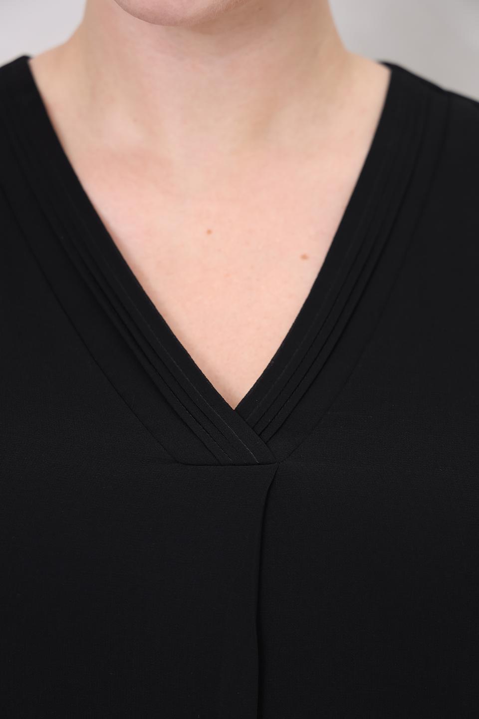 Блуза Frapp чёрная с рукавами-воланами