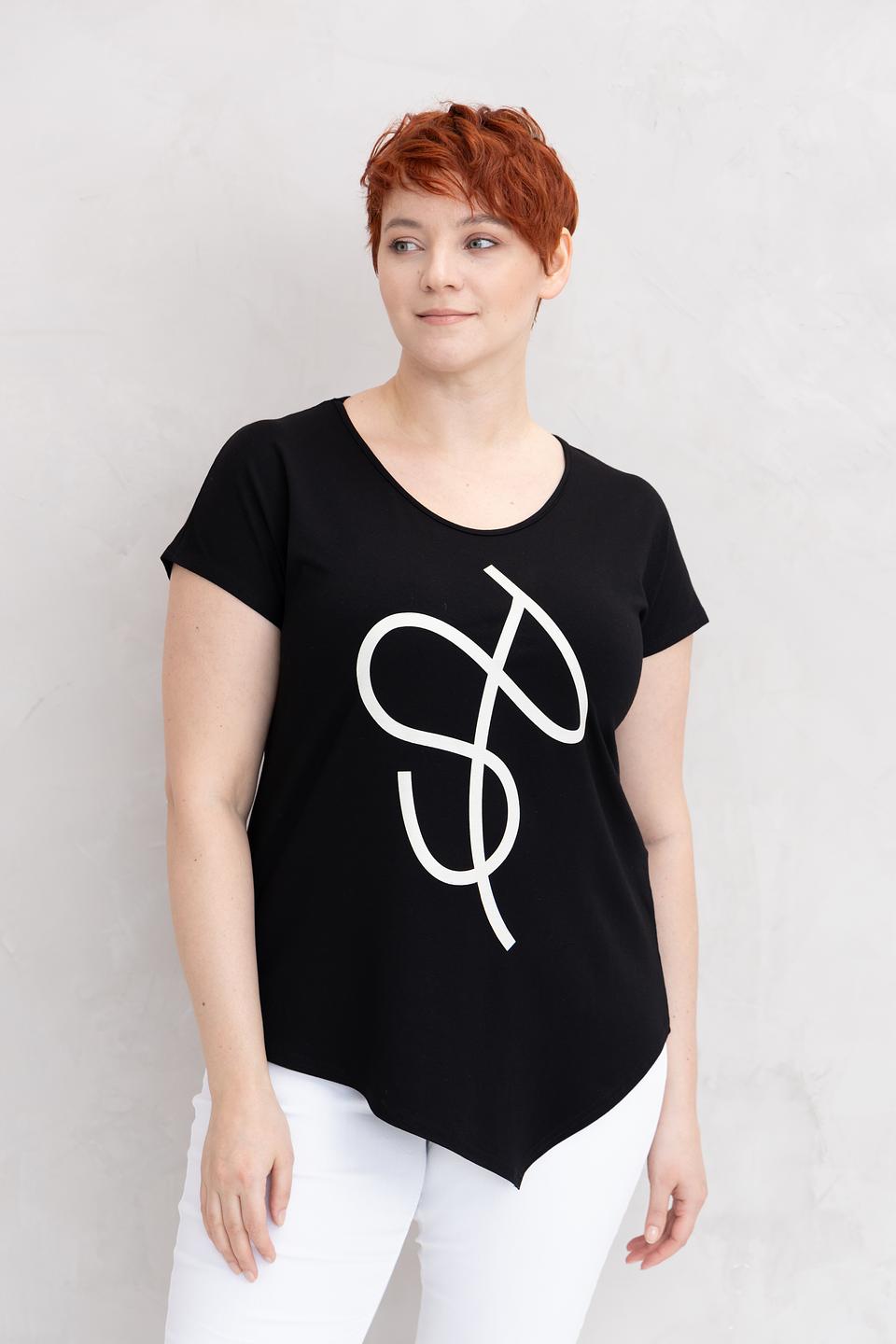 Футболка Doris Streich с принтом чёрная