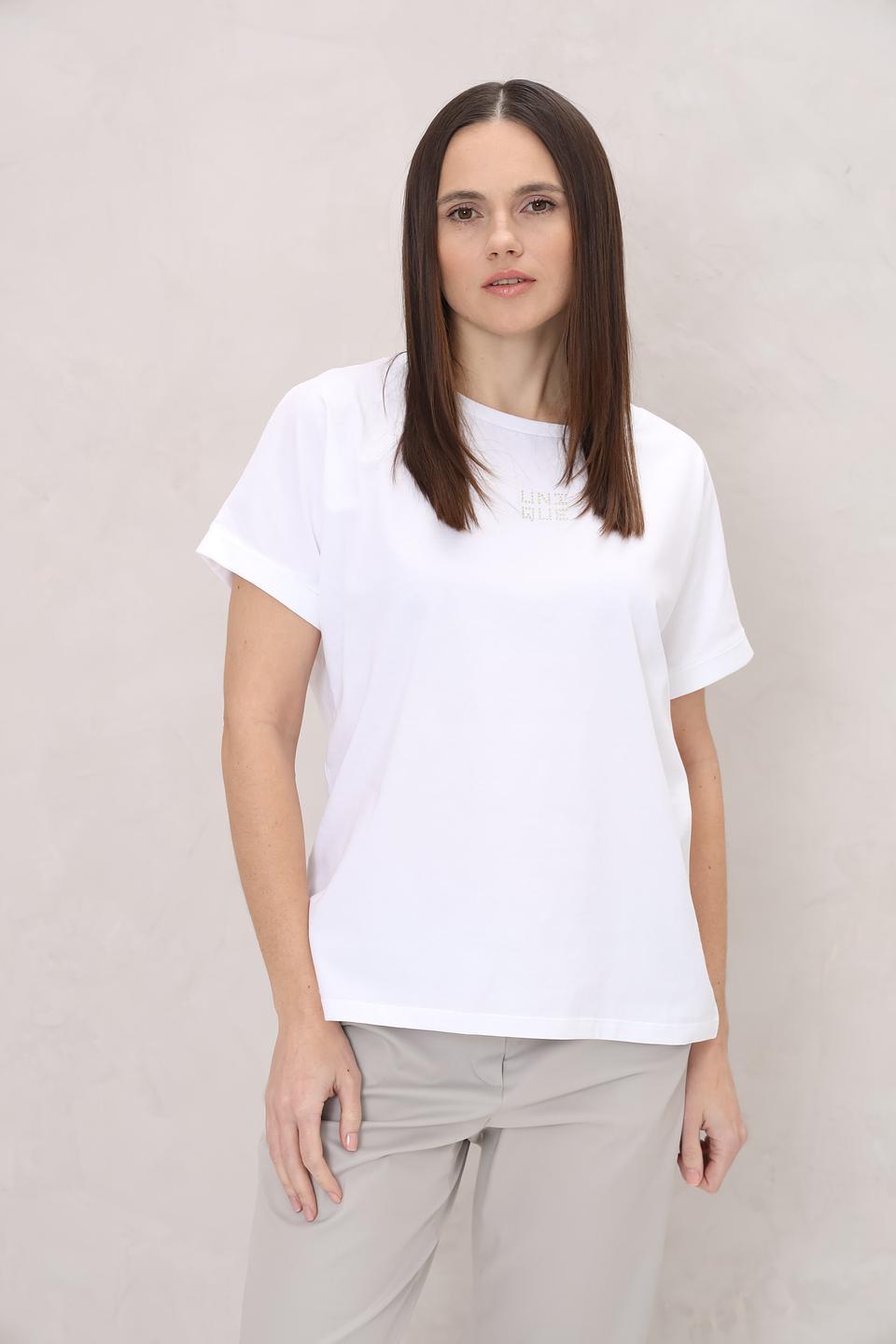 Футболка UNQ женская белая с логотипом