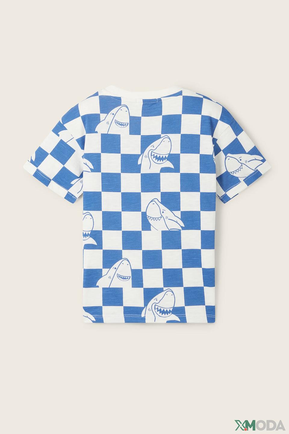 Футболка Tom Tailor клетка с акулами