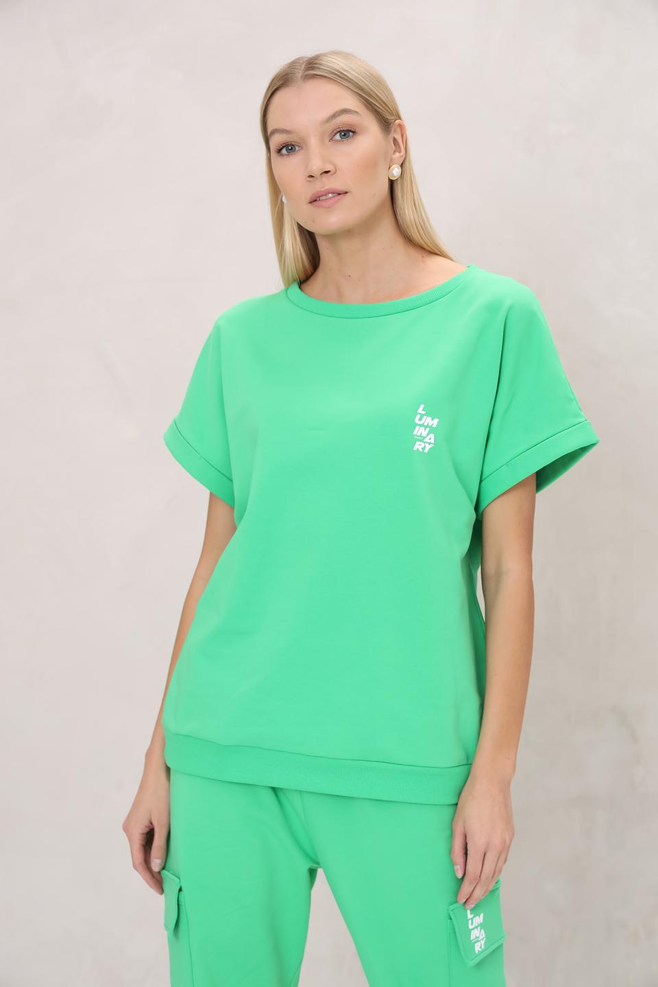 Пуловер UNQ женский лайм с логотипом