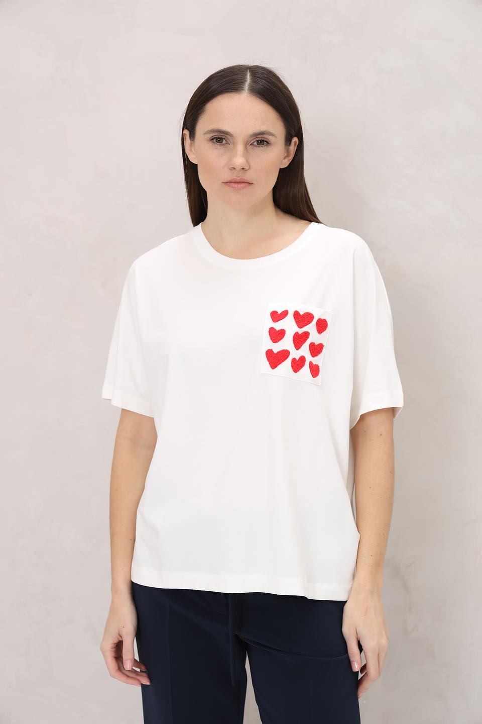 Футболка Oui с сердцами белый