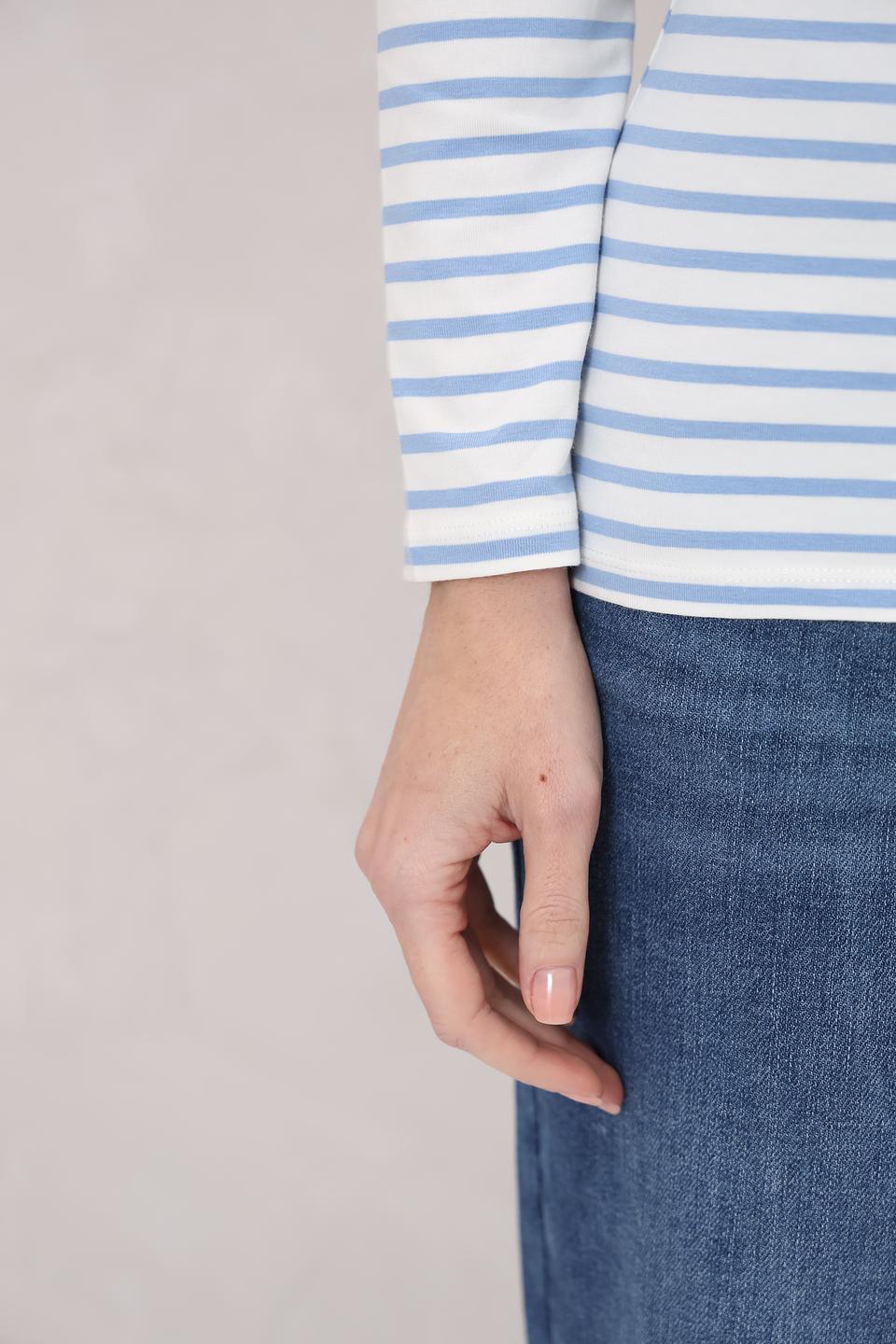 Лонгслив Oui в полоску голубой