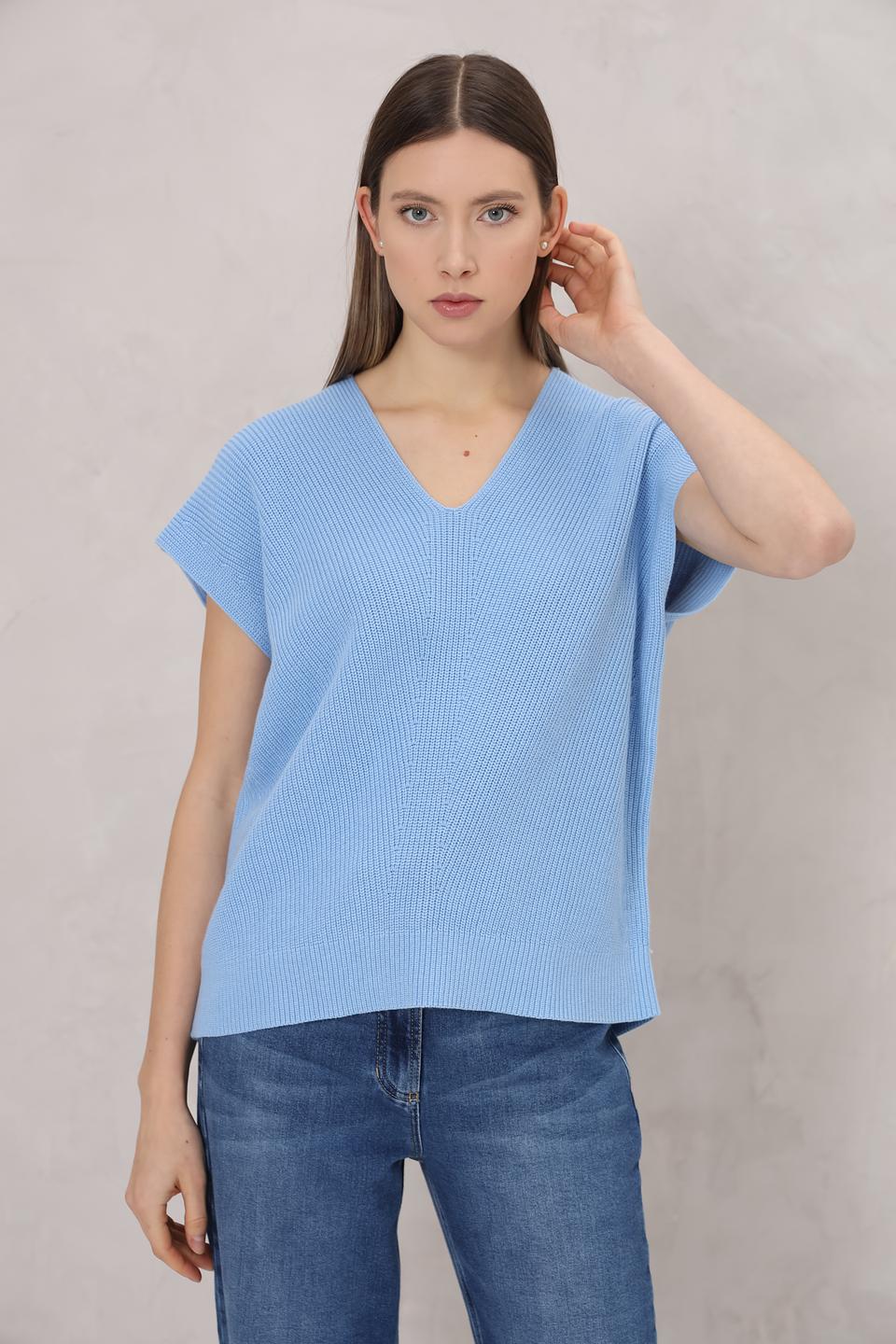 Жилет Tom Tailor голубой вязаный