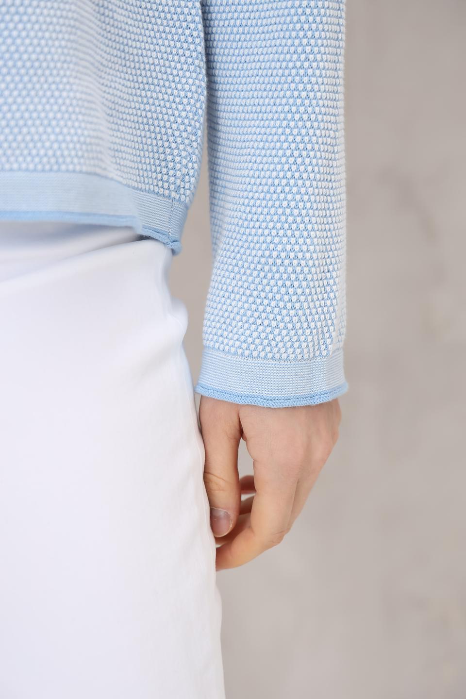 Пуловер Tom Tailor голубой ажурный