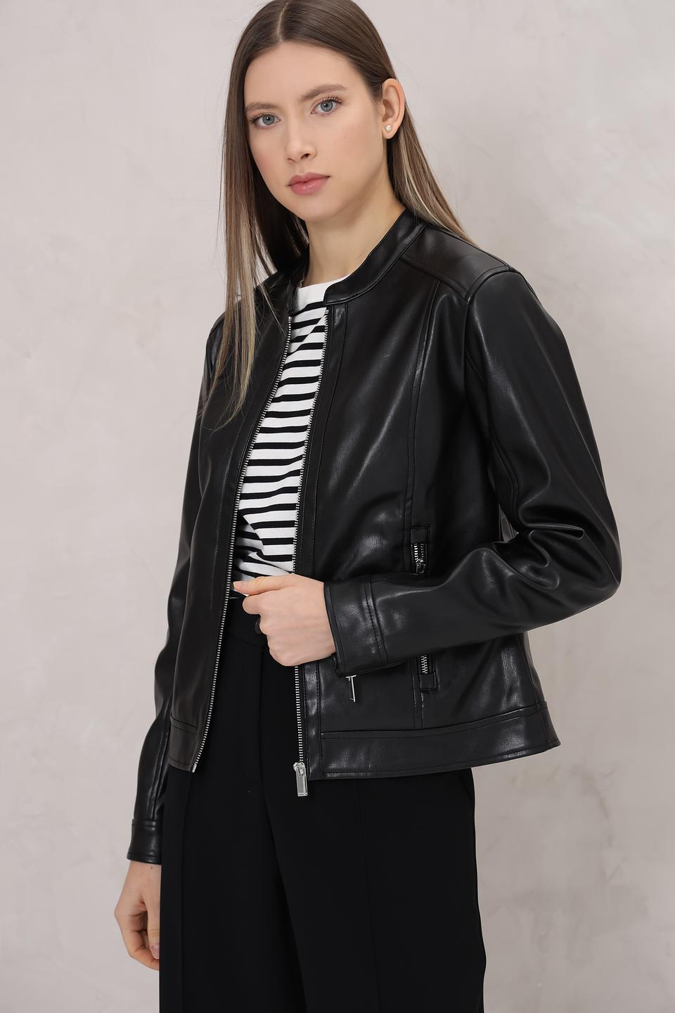 Жакет Tom Tailor из экокожи чёрный