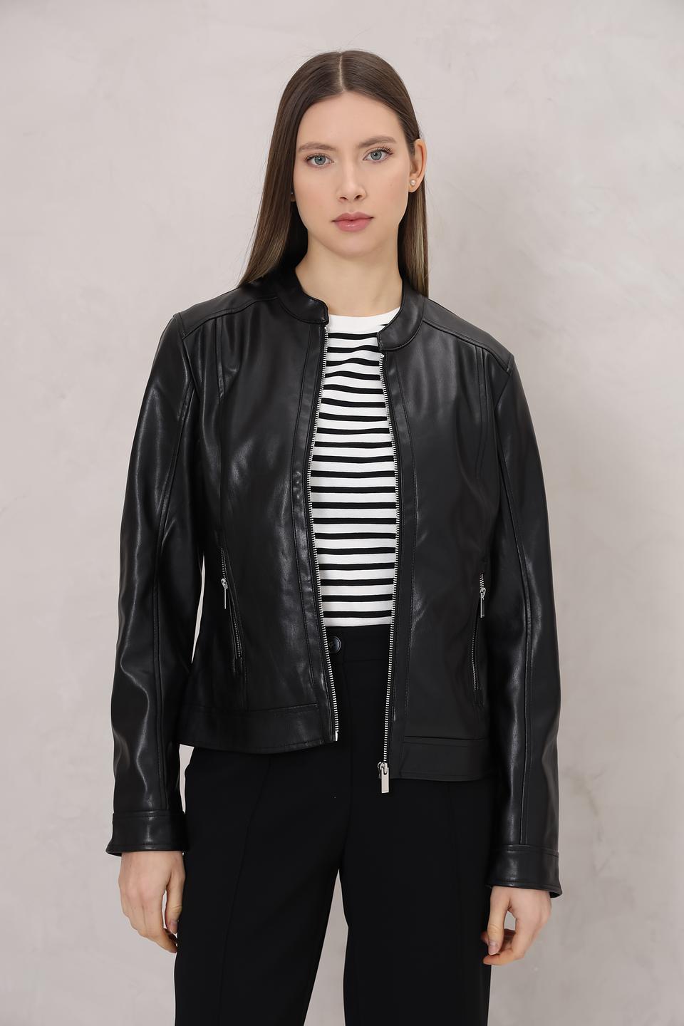 Жакет Tom Tailor из экокожи чёрный