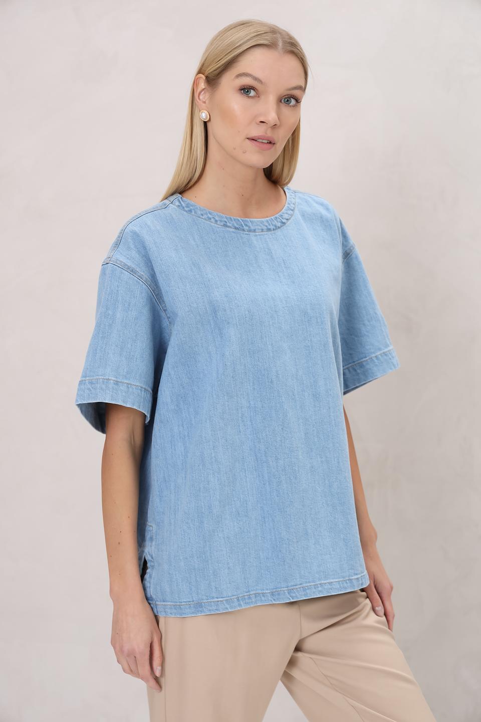 Блуза UNQ джинсовая голубая