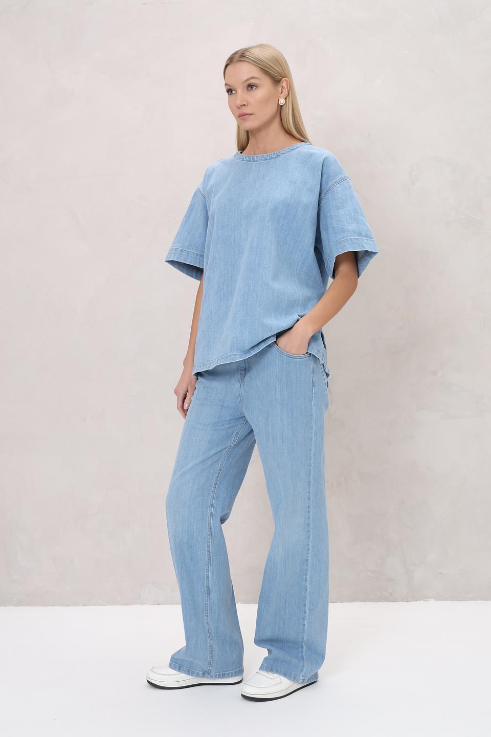 Блуза UNQ джинсовая голубая