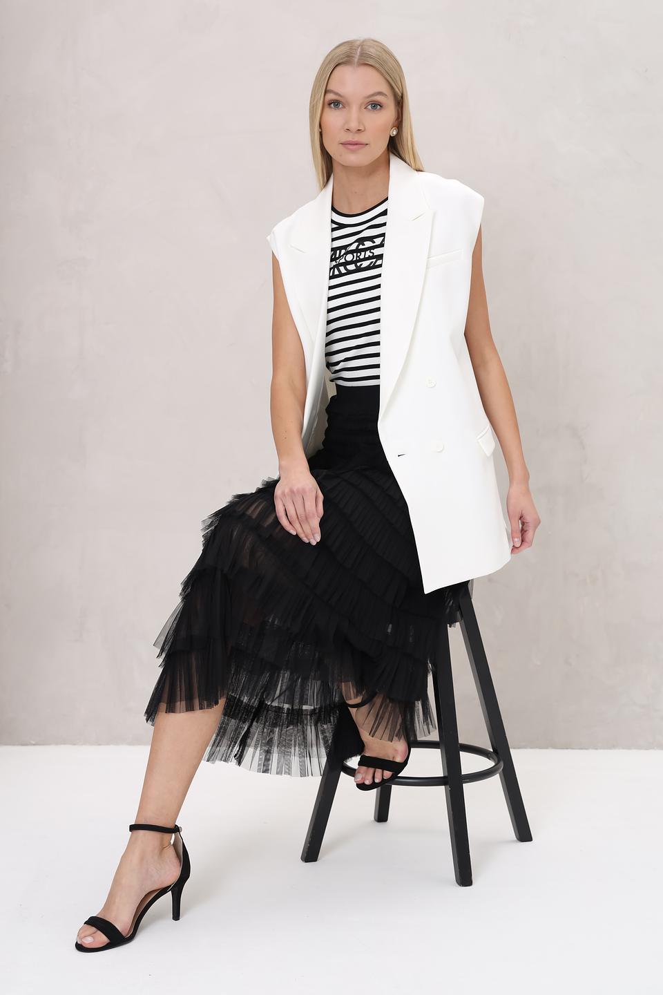 Жилет UNQ женский белый удлиненный