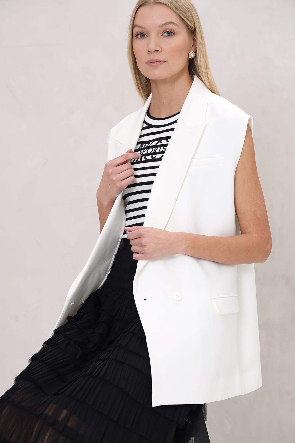 Жилет UNQ женский белый удлиненный