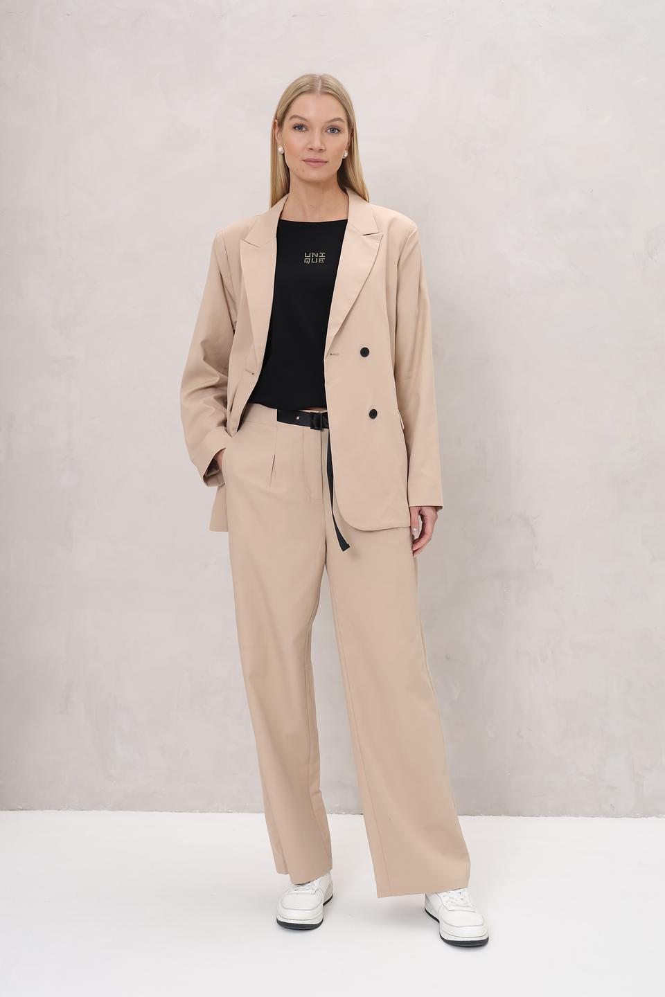 Брюки UNQ бежевые с поясом