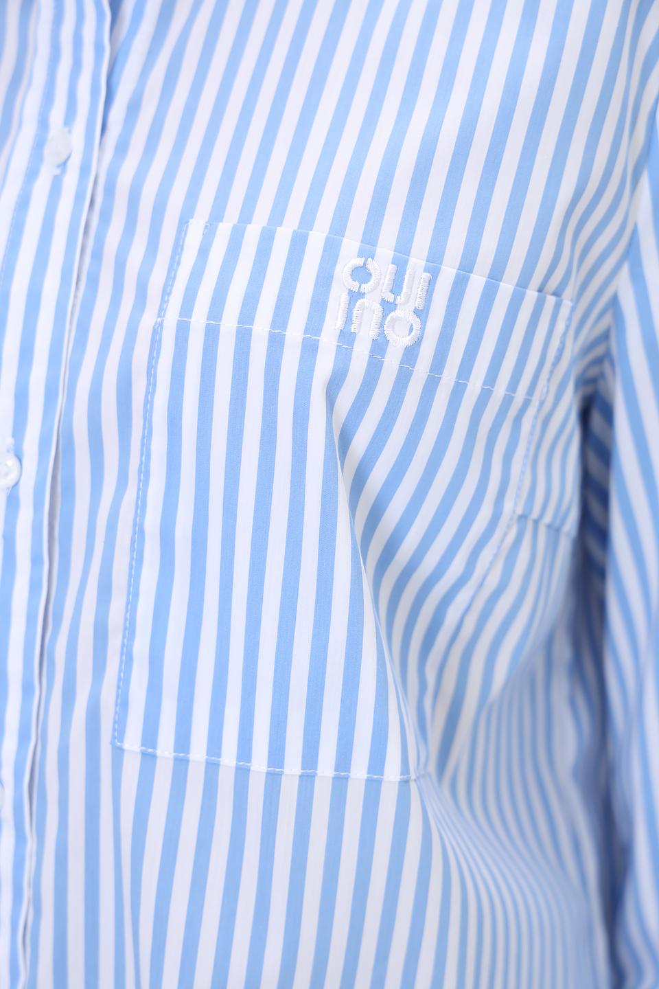 Рубашка Oui в полоску голубую