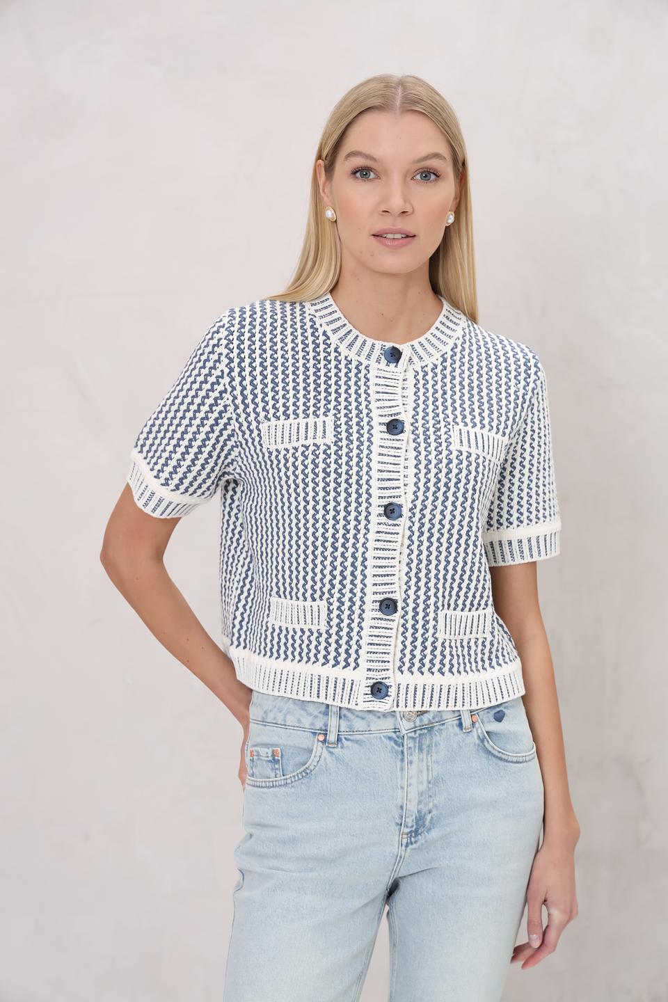 Жакет Oui с узором в полоску