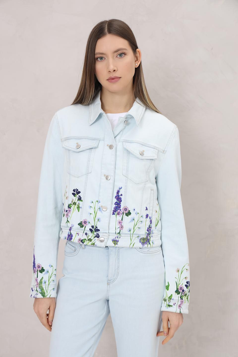 Жакет Marc Cain с вышивкой голубой