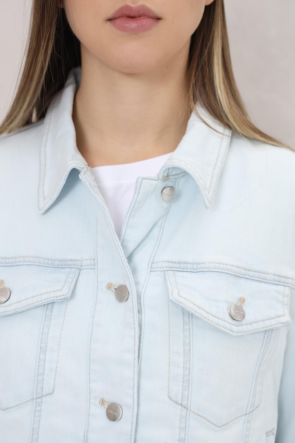Жакет Marc Cain с вышивкой голубой