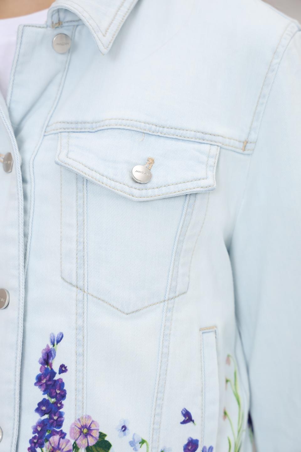Жакет Marc Cain с вышивкой голубой