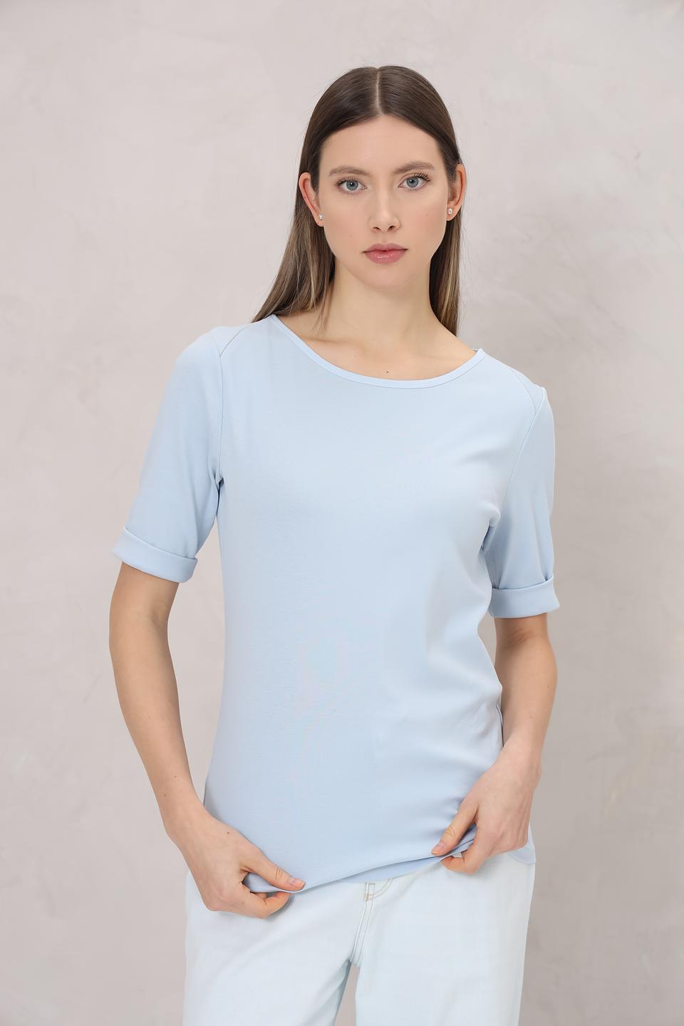 Футболка Marc Cain голубая с коротким рукавом