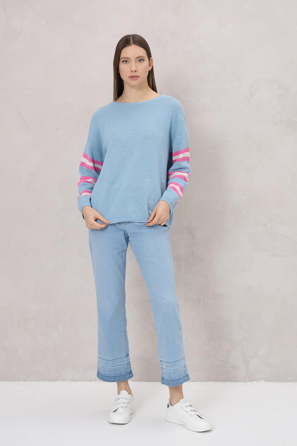 Джинсы Marc Cain с жемчугом голубые