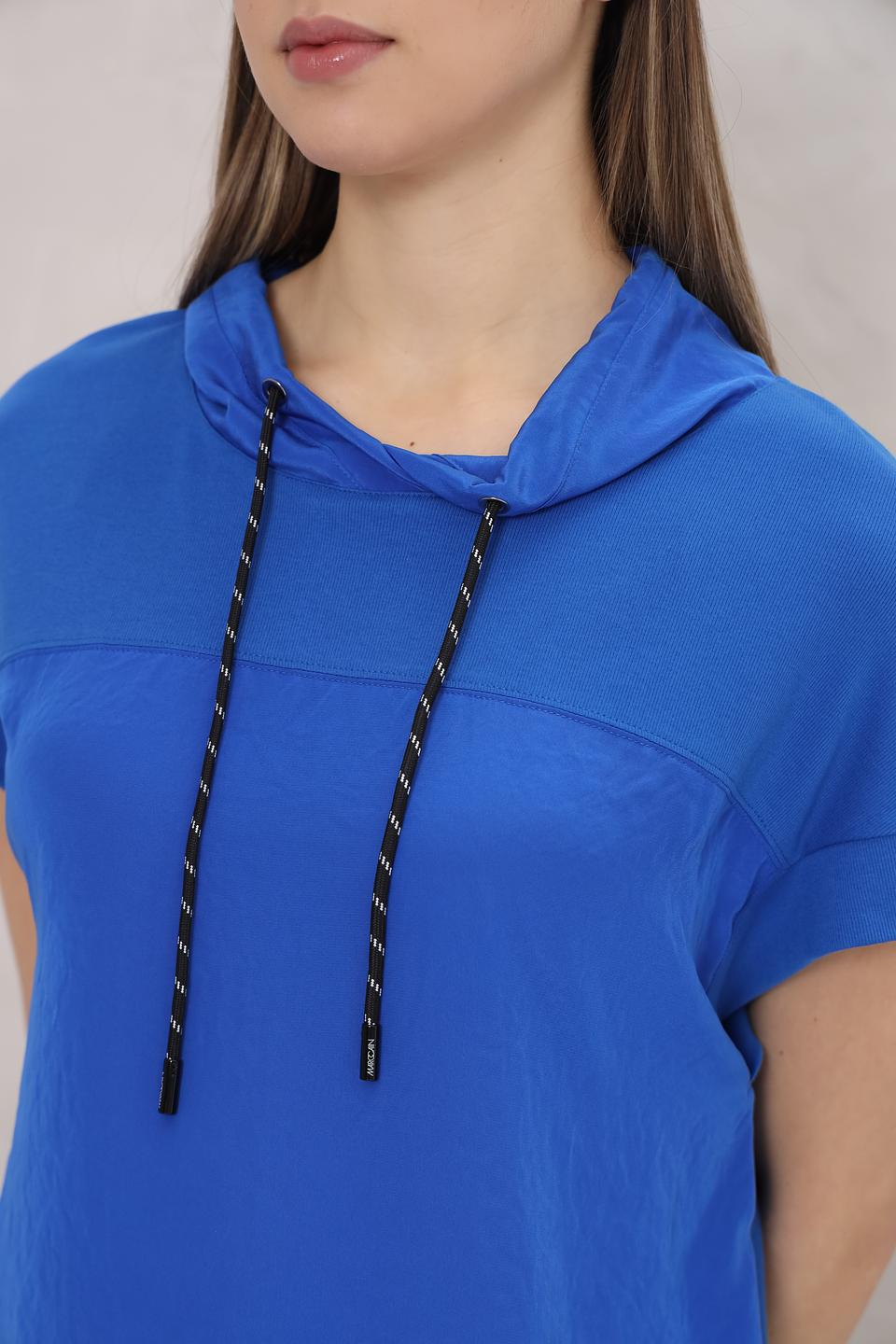 Футболка Marc Cain с капюшоном синяя