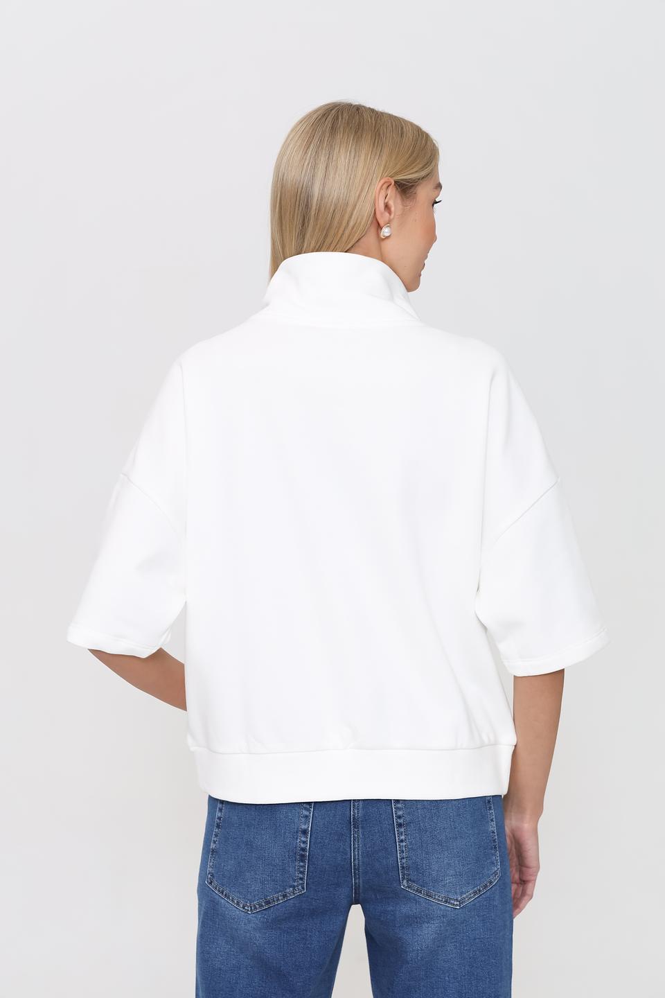 Пуловер Pezzo с молнией белый