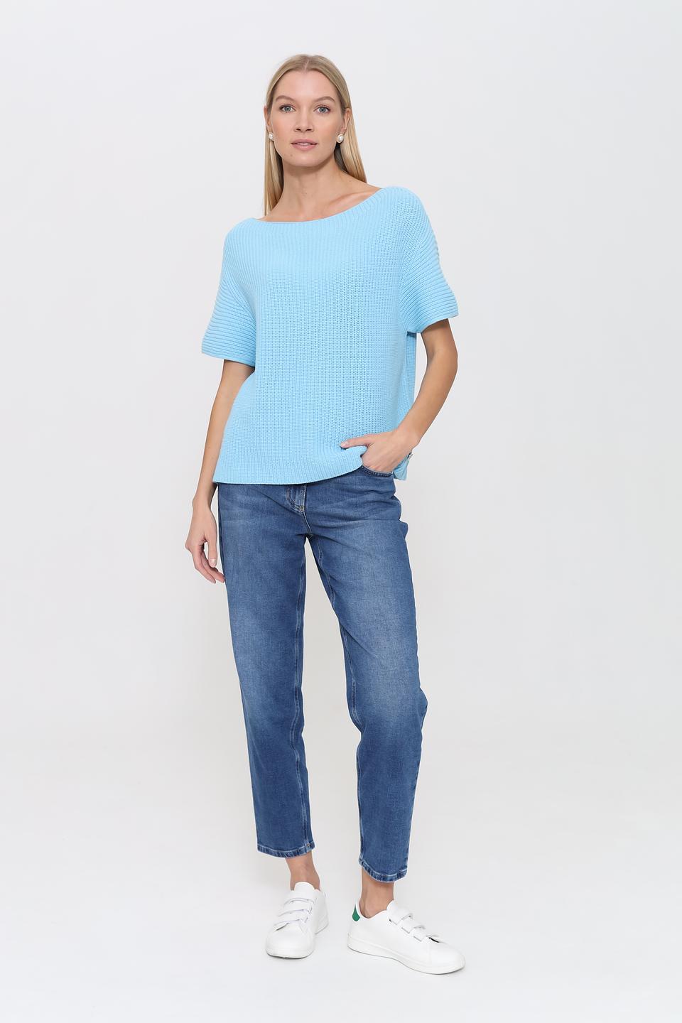 Пуловер Pezzo голубой с коротким рукавом