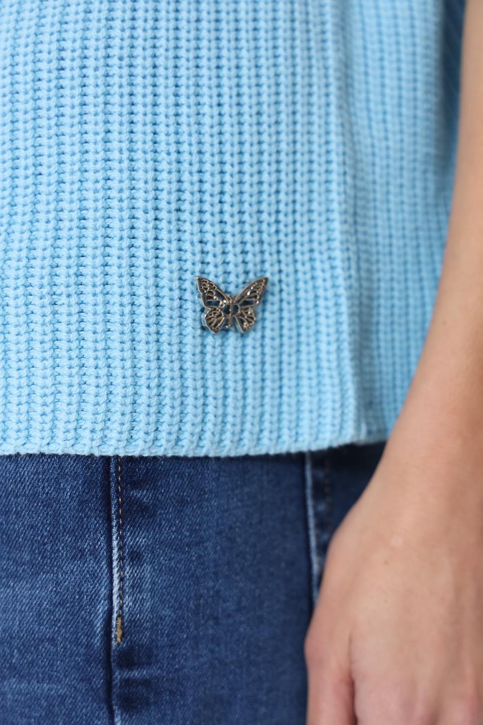 Пуловер Pezzo голубой с коротким рукавом