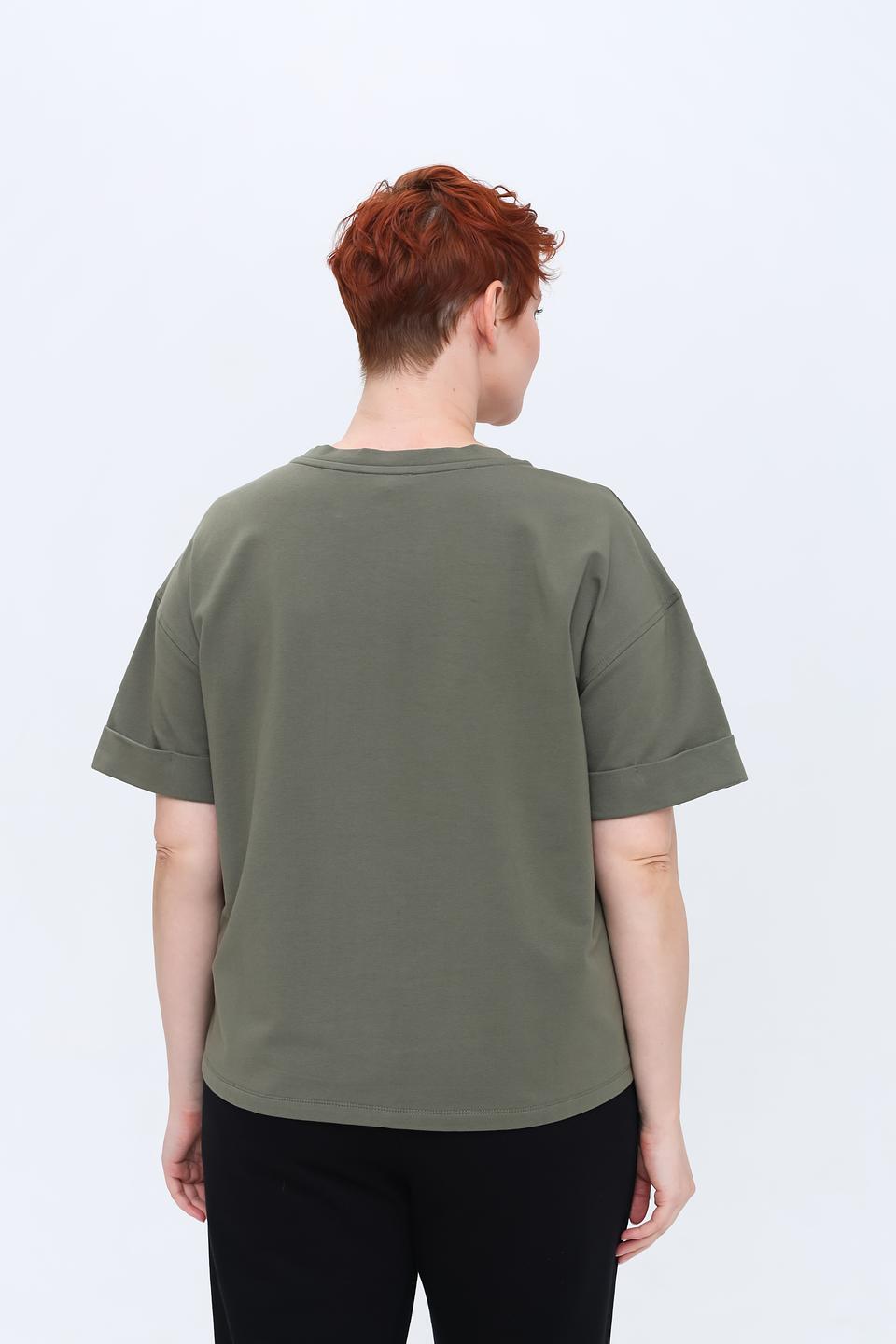 Футболка Pezzo хаки с принтом