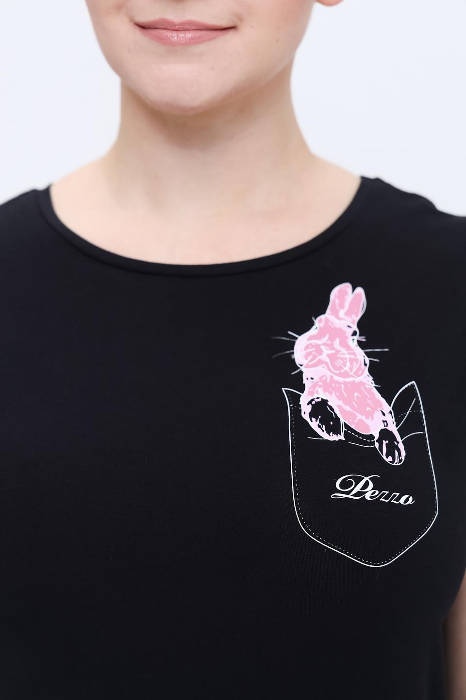Футболка Pezzo с принтом чёрная