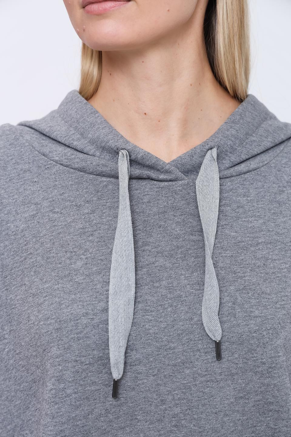 Пуловер Pezzo серый с капюшоном