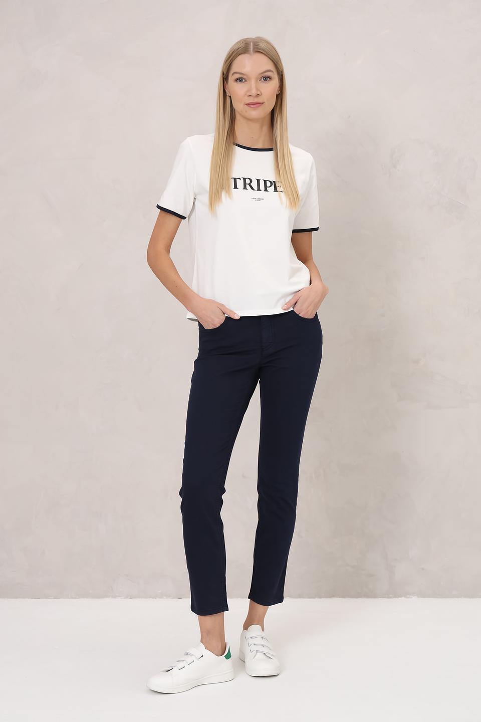 Джинсы слим Oui тёмно-синие