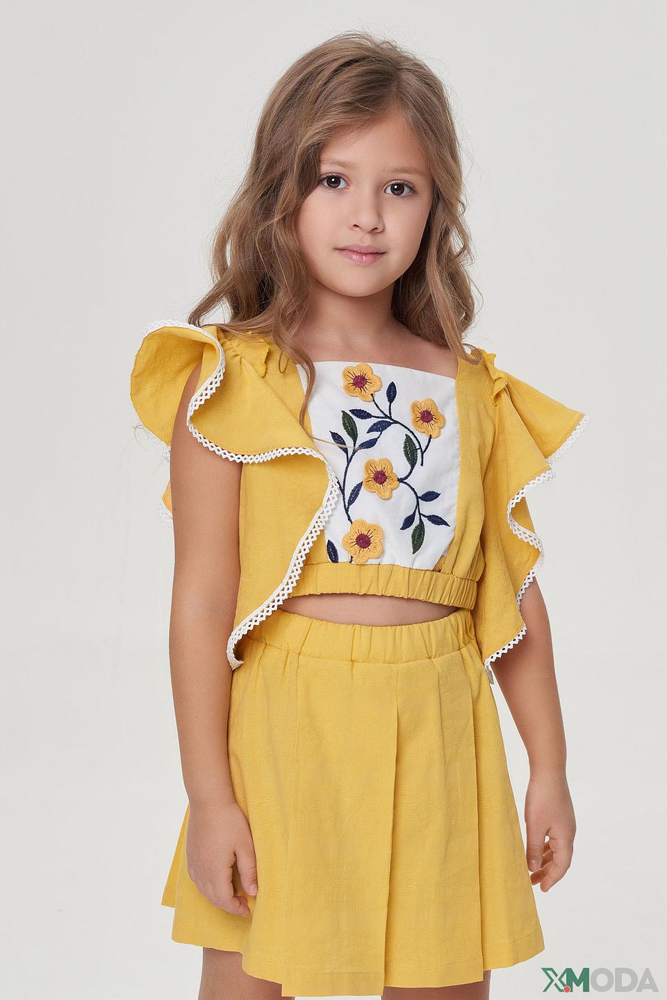 Блуза Choupette дев. с вышивкой жёлтая