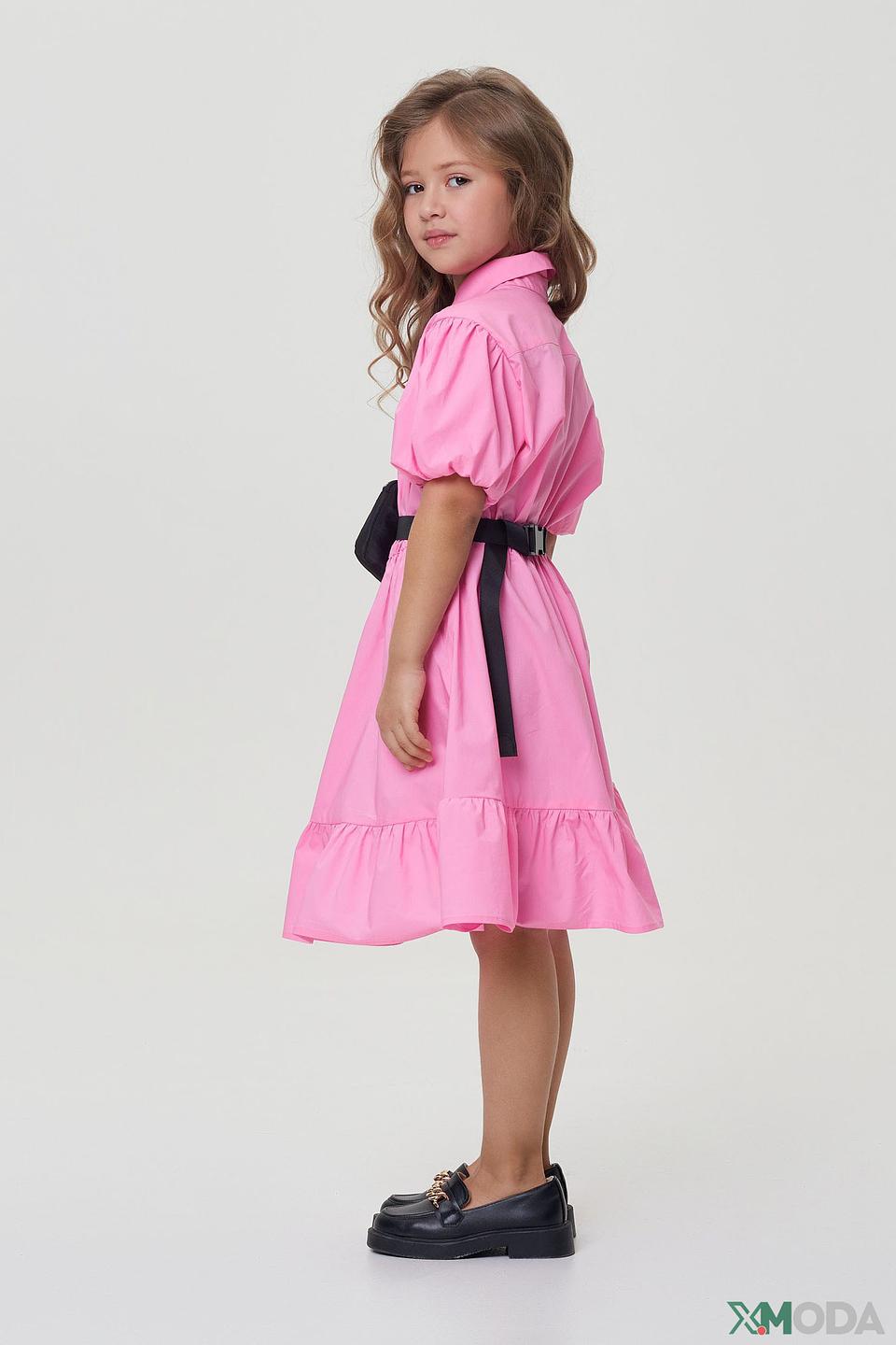 Платье Choupette розовое с поясом