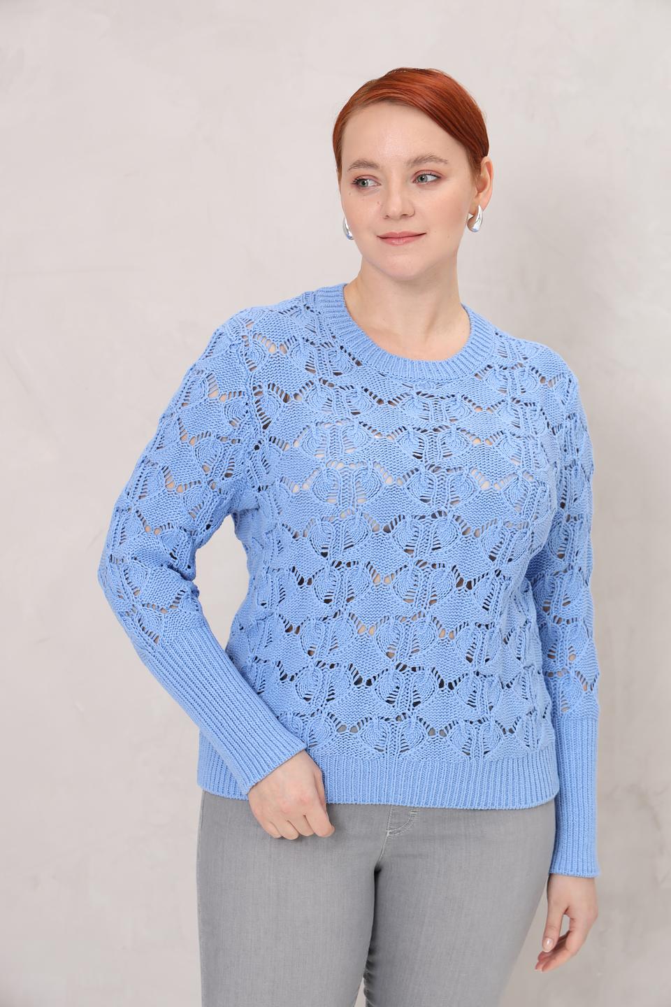 Пуловер Gerry Weber голубой ажурный
