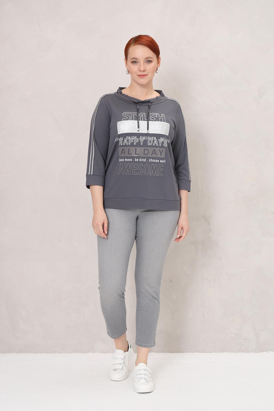 Пуловер Via Appia с капюшоном серый