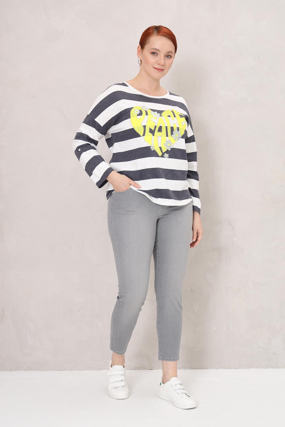 Лонгслив Via Appia в полоску с принтом