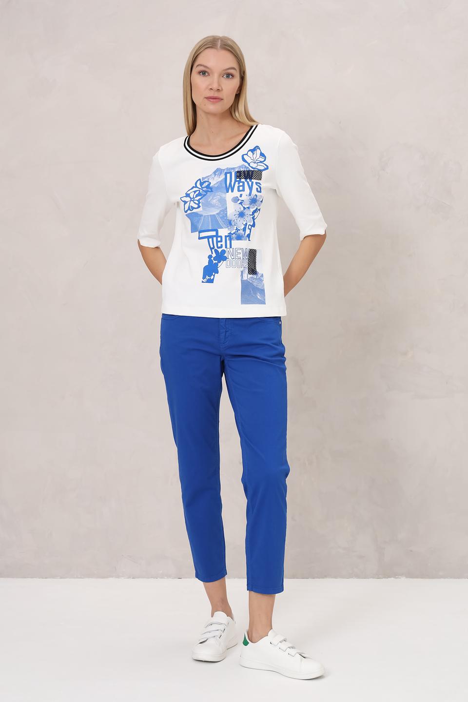 Футболка Marc Cain с принтом голубой