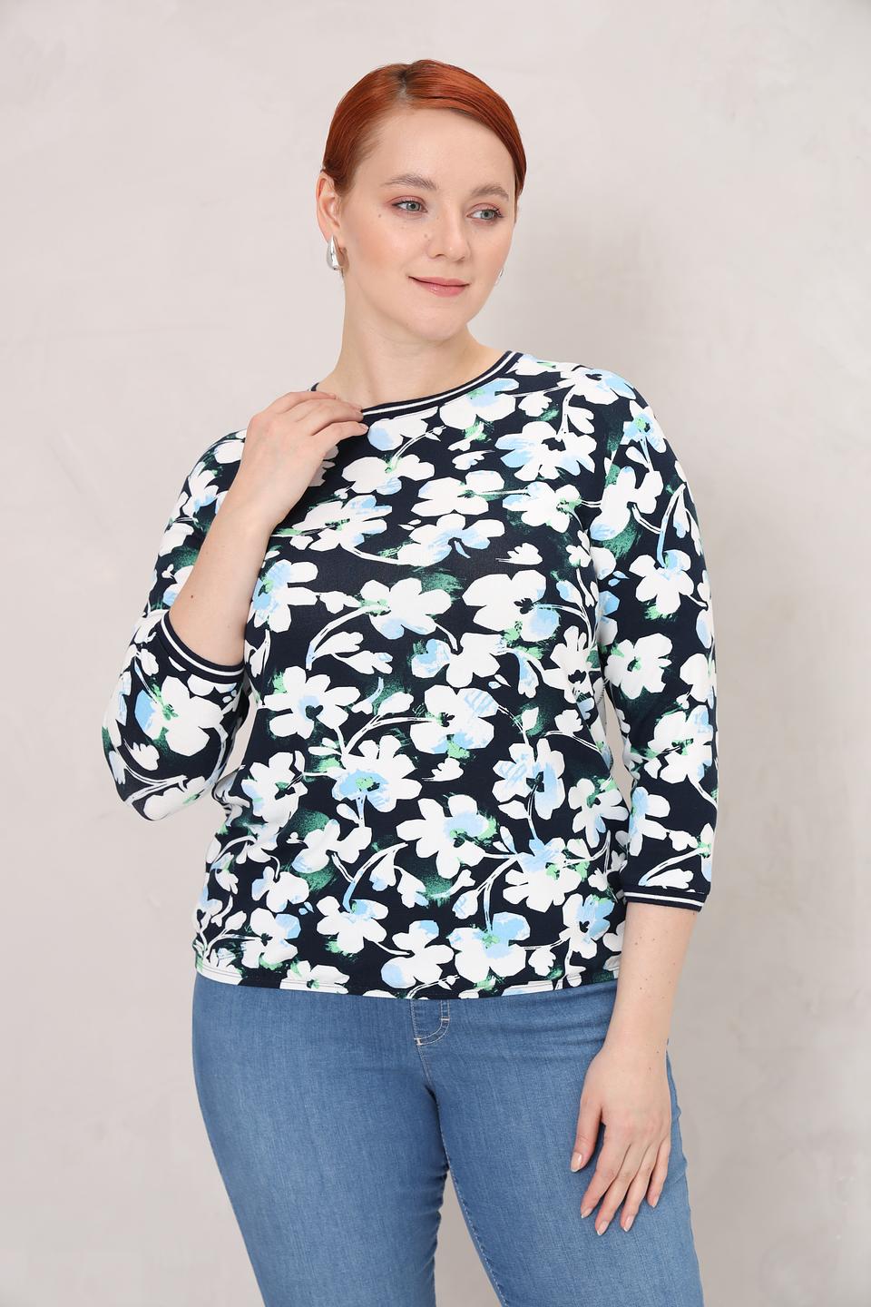 Пуловер Rabe collection с цветочным принтом