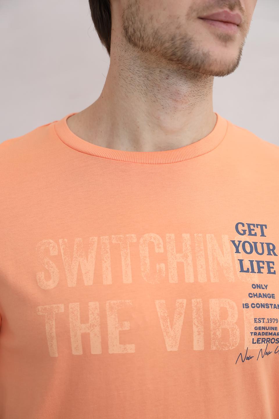 Футболка Lerros персиковая с принтом