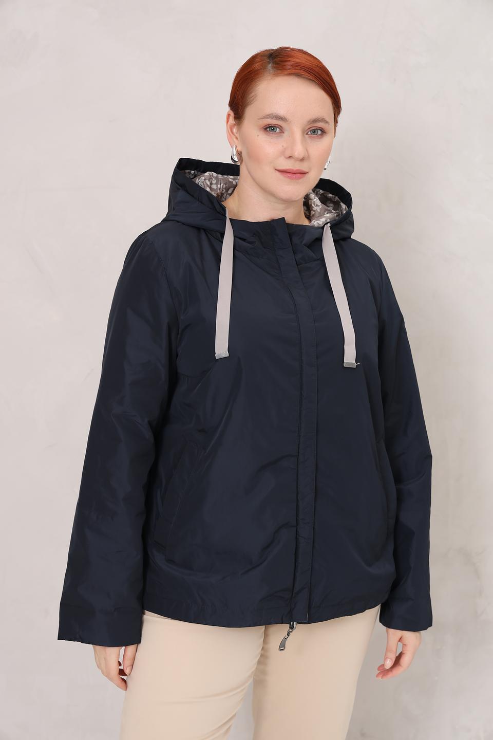 Куртка Baronia женская тёмно-синяя с цветочным принтом