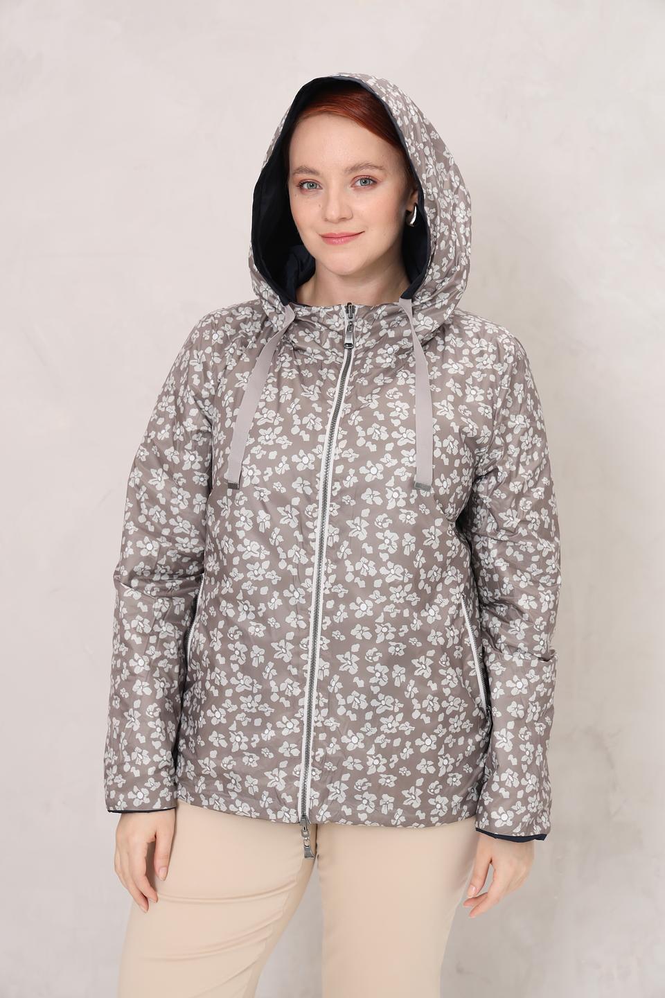 Куртка Baronia женская тёмно-синяя с цветочным принтом