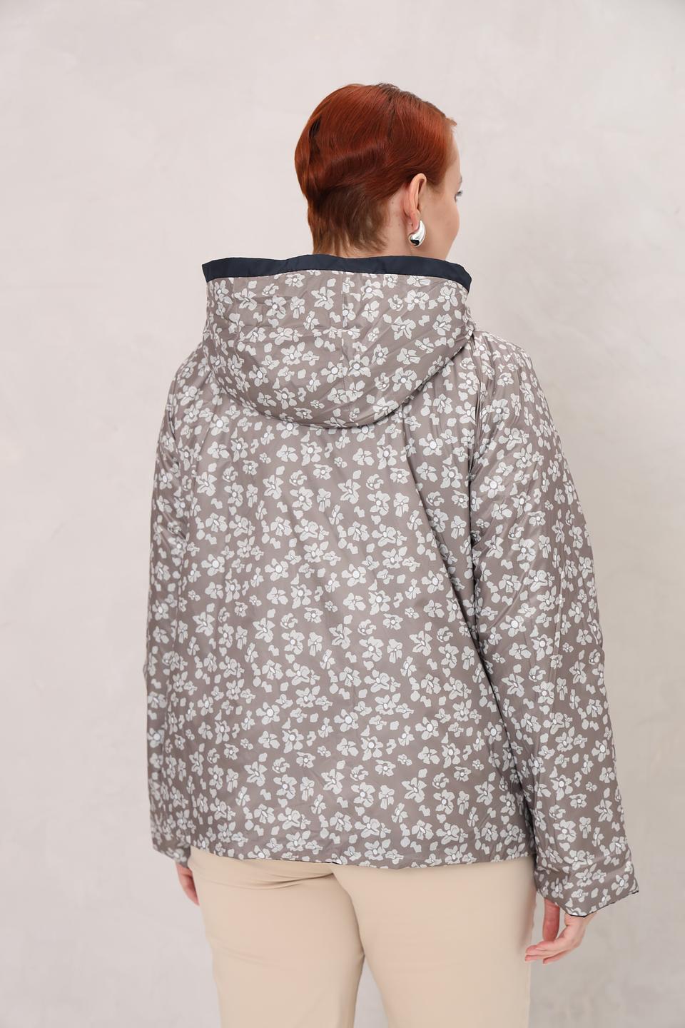 Куртка Baronia женская тёмно-синяя с цветочным принтом